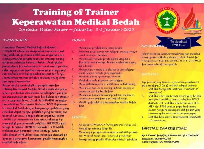 Kegiatan ToT Perawat Medikal Bedah-I